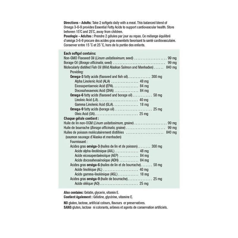 Jamieson Omega 3-6-9 Softgels 1,200 mg Value Size, 280 softgels