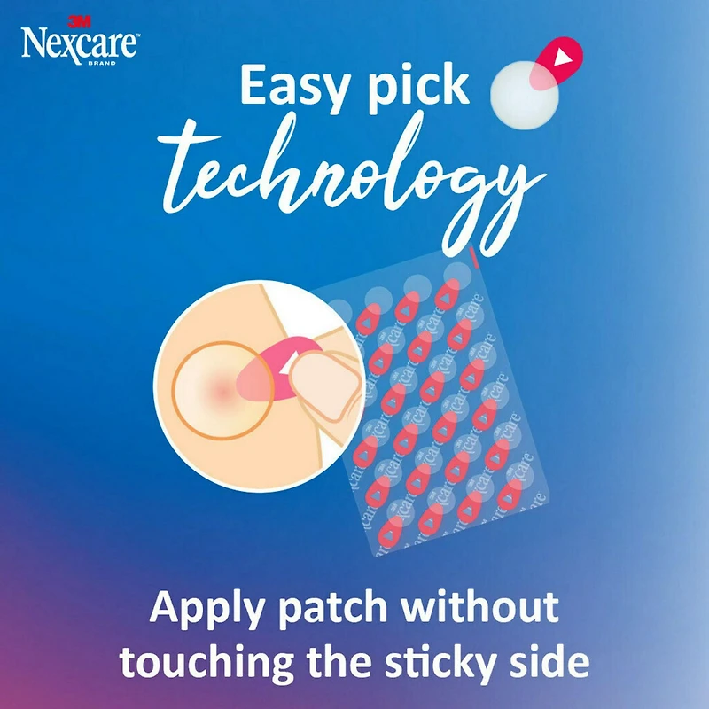 Nexcare™ Thin and Transparent Acne Patch BA-039-CA, 1 mm x 15 mm x 12 mm + 1 mm x 24 mm x 10 mm, Nexcare™ Acne Patch BA-039-CA