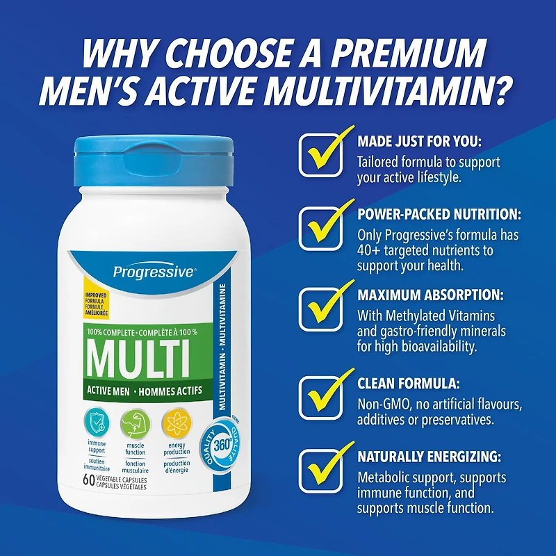 Progressive Multivitamin for Active Men, 60 Capsules
