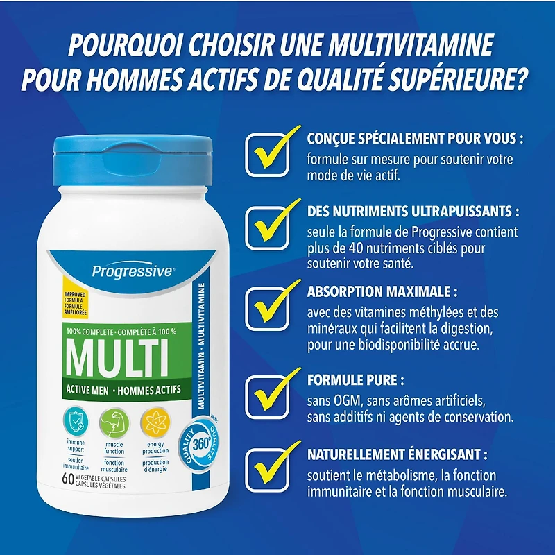 Progressive Multivitamin for Active Men, 60 Capsules