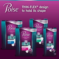 Poise Ultra Thin Incontinence Pads, 4 Drop Moderate Absorbency, Long Length, 48 Count
