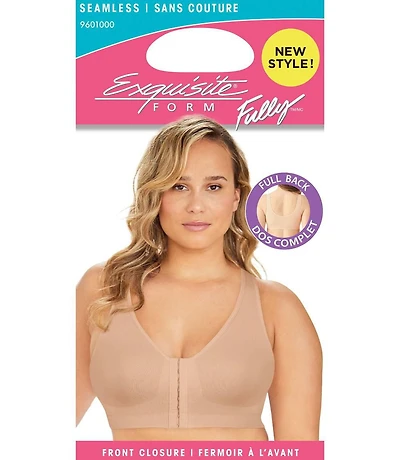 Exquisite Form #9601000 FULLY Seamless Full-Coverage Bra, Wire-Free, Front Closure, Available Sizes - M 3XL