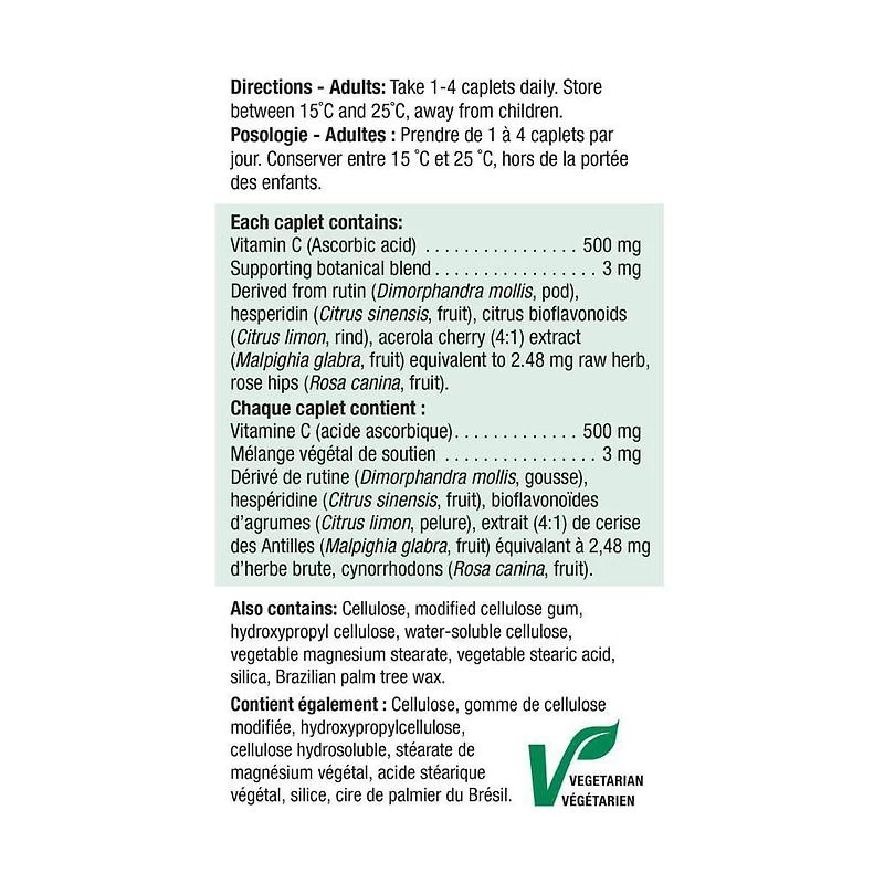 Jamieson Vitamin C 500 mg Caplets, 100+20 caplets