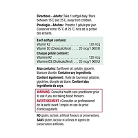 Jamieson Vitamin K2 120 mcg Plus Vitamin D3 1,000 IU Tablets, 30 softgels