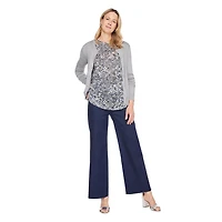 T-shirt à manches 3/4 à motif usé Iyla pour femmes Tailles P-TTG