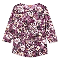 T-shirt à manches 3/4 à motif usé Iyla pour femmes