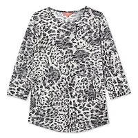 Iyla Women's 3/4 Sleeve Burnout Tee, Sizes S-XXL