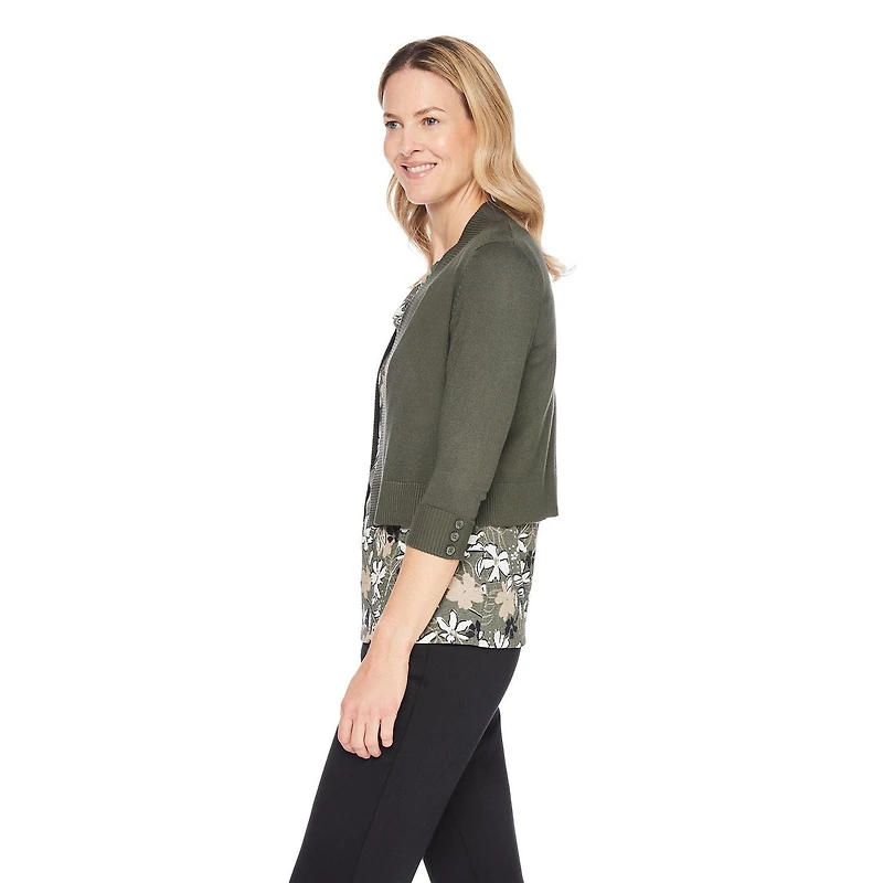 Veste courte en tricot avec manches aux coudes Iyla pour femmes Tailles P-TTG