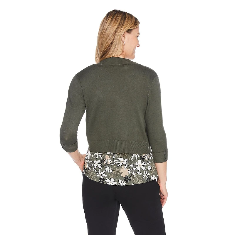 Veste courte en tricot avec manches aux coudes Iyla pour femmes Tailles P-TTG