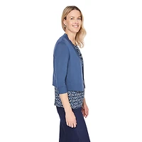 Veste courte en tricot avec manches aux coudes Iyla pour femmes Tailles P-TTG