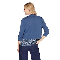 Veste courte en tricot avec manches aux coudes Iyla pour femmes Tailles P-TTG