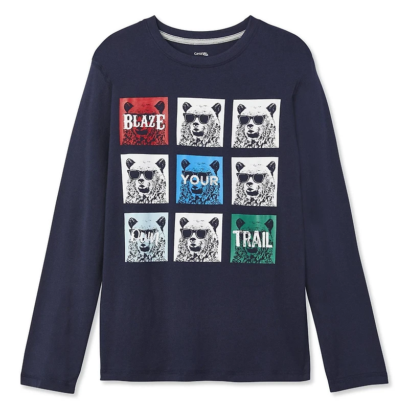 T-shirt à manches longues avec imprimé George pour garçons