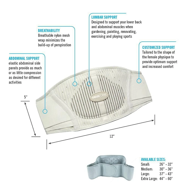 Ceinture de soutien dorsale pour femme, petite taille