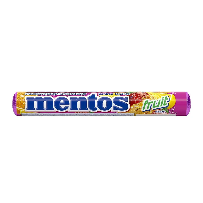 Mentos Chewy Mint Candy Roll, Fruit, Party, 1.32 ounces, 14 Pieces, Mentos Chewy Fruit Rolls