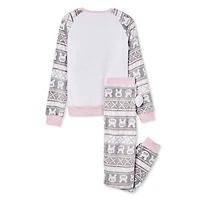 George Girls' Plush 2-Piece PJ Set with 3D Ears and Tail