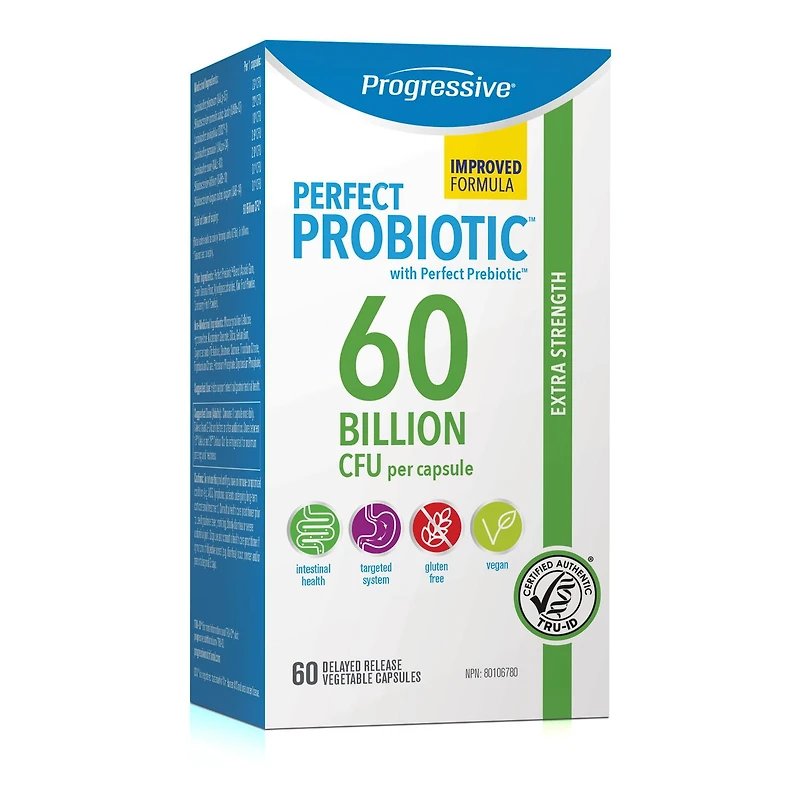 Progressive Probiotique parfait 60 milliards d'UFC , 60 capsules