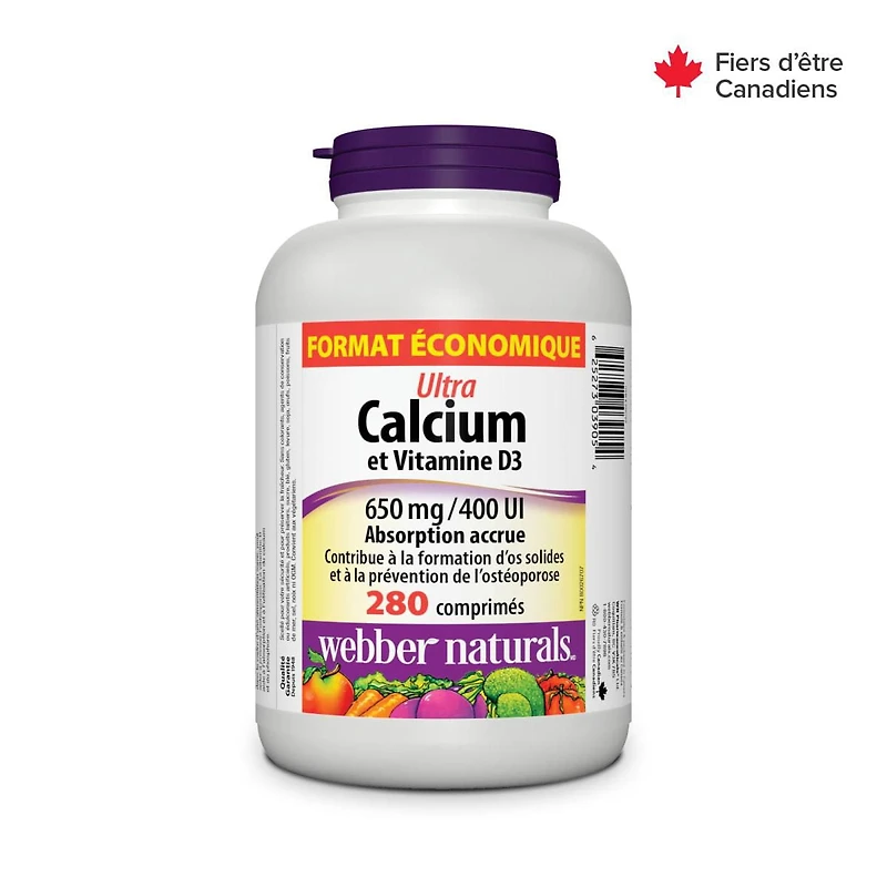 Webber Naturals Ultra Calcium & Vitamin D3 650 mg / 400 IU, 280 Tablets