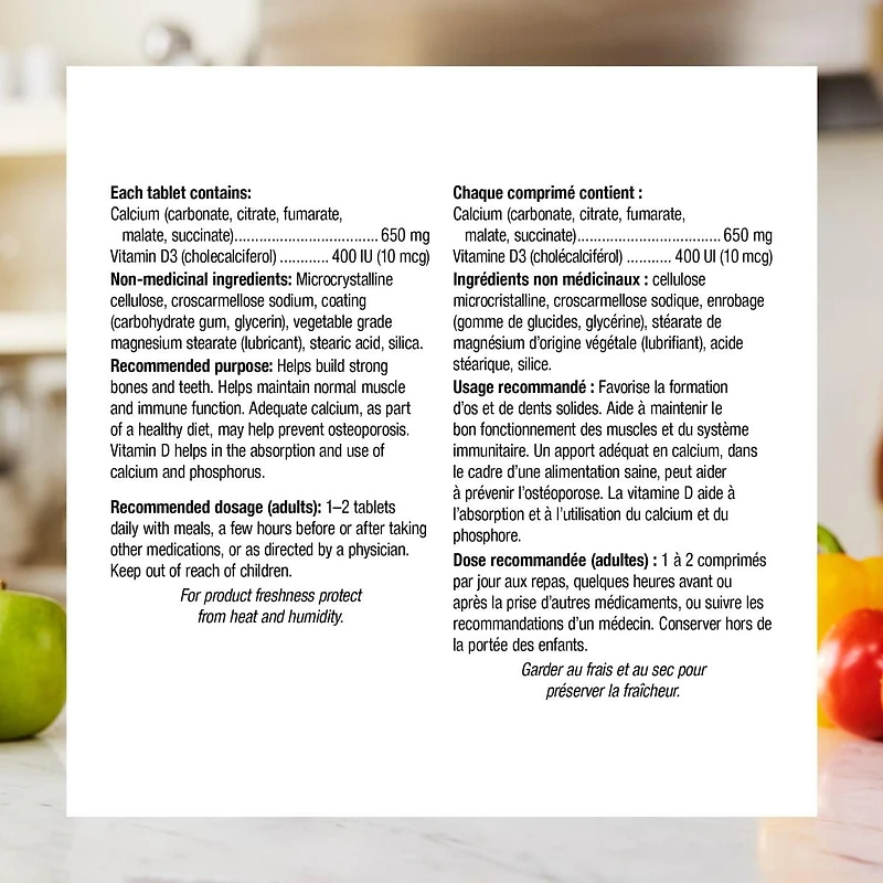 Webber Naturals Ultra Calcium & Vitamin D3 650 mg / 400 IU, 280 Tablets