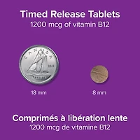 Webber Naturals Timed-Release Vitamin B12 Methylcobalamin 1200 mcg, Helps form red blood cells, 150 Tablets