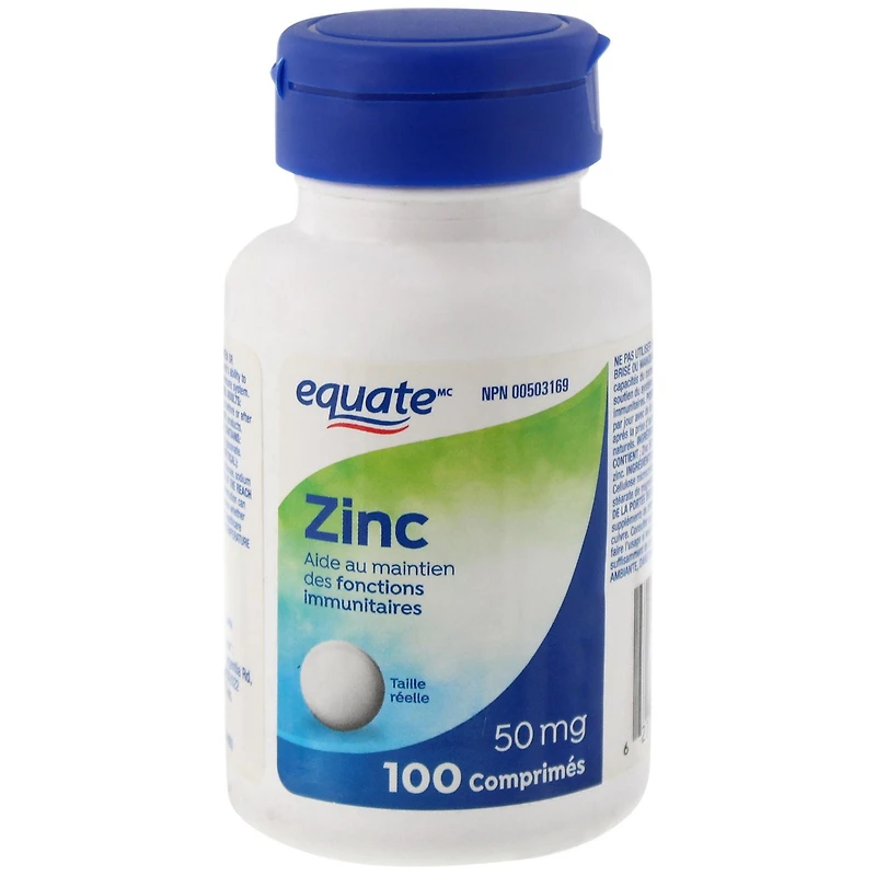 Equate Zinc, 50 mg, 100 Tablets