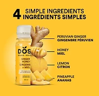 DOSE Organic Ginger and Honey shots, 4x60mL