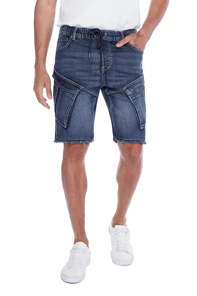 Jeaniologie ™ Mens Pull-on Shorts With Cargo pockets 