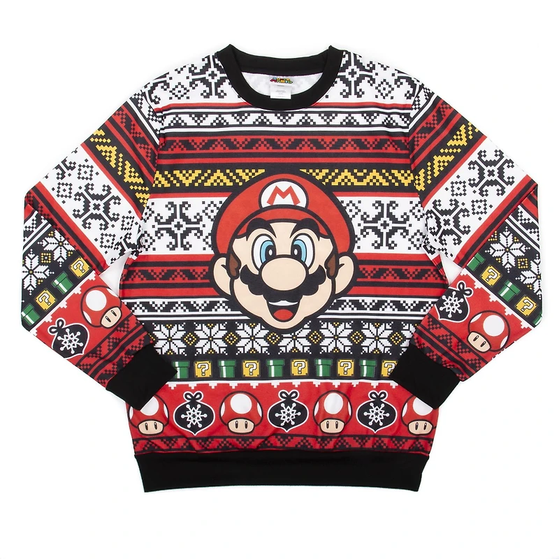 Super Mario Men`s Christmas Fleece Sweater