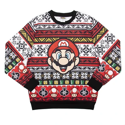 Super Mario Men`s Christmas Fleece Sweater