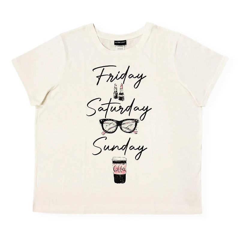 T-shirt à manches courtes et ourlet droit taille plus pour femme
