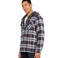 Veste-chemise en flanelle avec capuchon en molleton George pour hommes