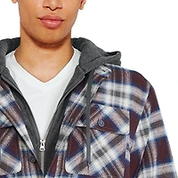Veste-chemise en flanelle avec capuchon en molleton George pour hommes