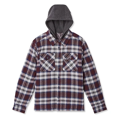 Veste-chemise en flanelle avec capuchon en molleton George pour hommes