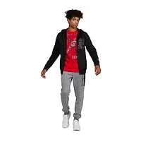 Mark Ecko Men’s Logo Zip-Up Hoodie with Shoulder Overlay