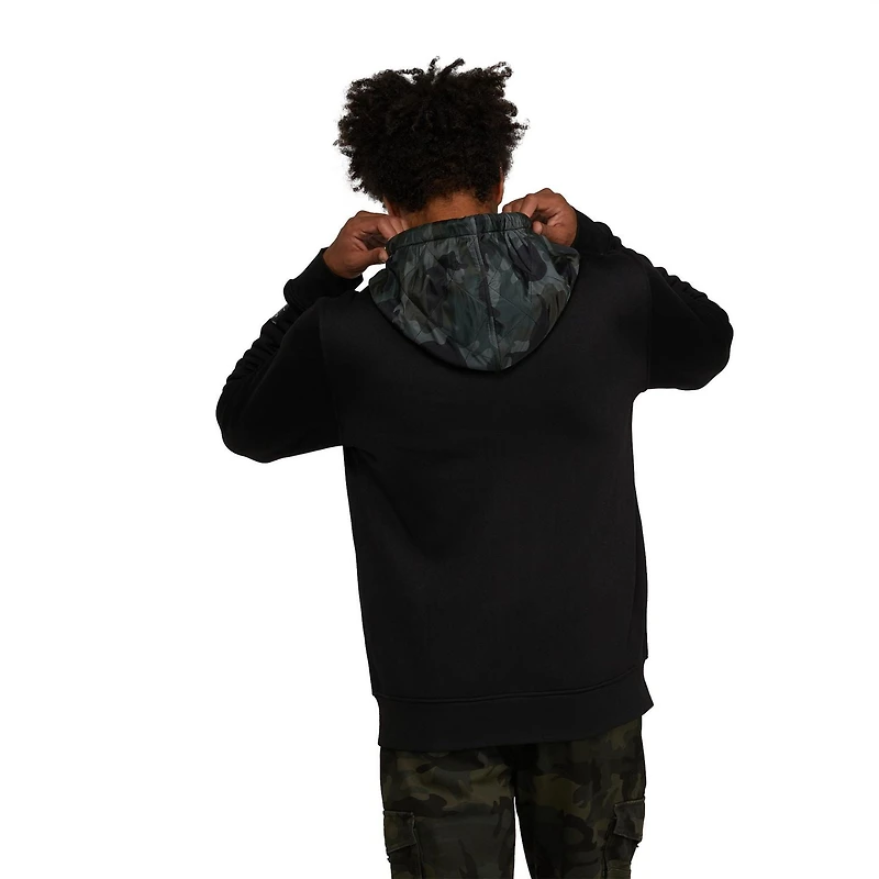 Sweat à capuche zippé avec logo Mark Ecko pour hommes avec superposition sur la poitrine et la capuche