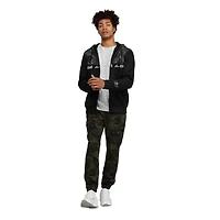 Sweat à capuche zippé avec logo Mark Ecko pour hommes avec superposition sur la poitrine et la capuche