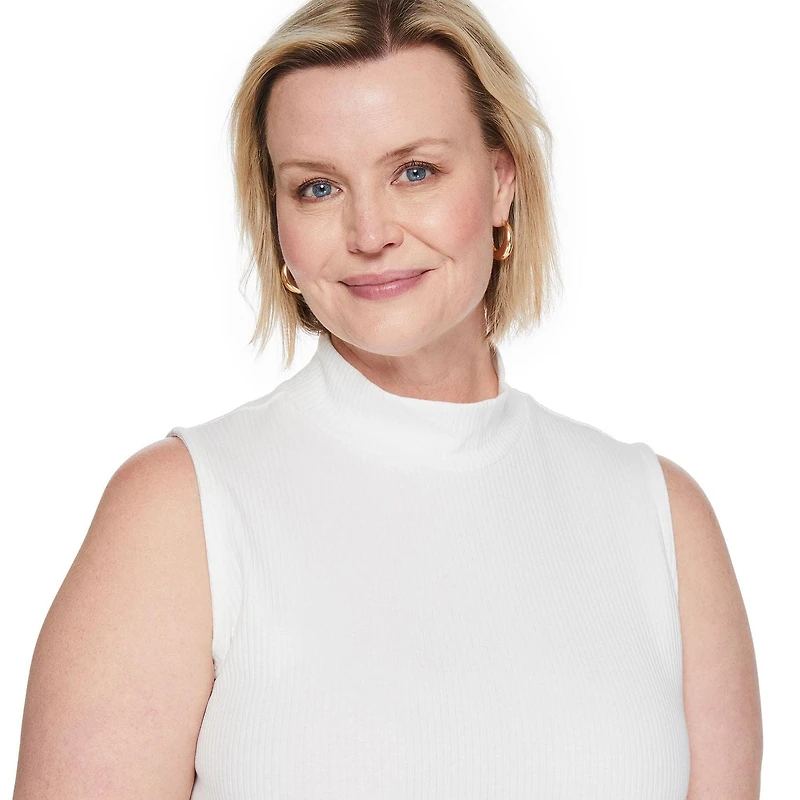 Iyla Women's Plus Mock Neckline Rib Top, Sizes 1X-4X