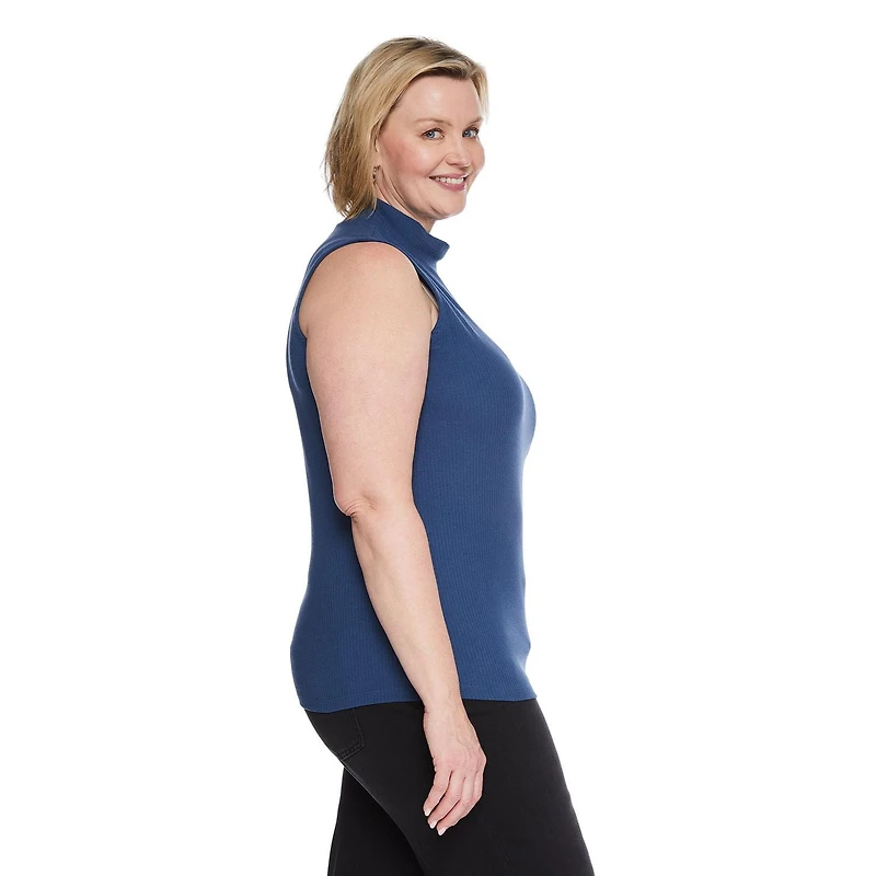 Iyla Women's Plus Mock Neckline Rib Top