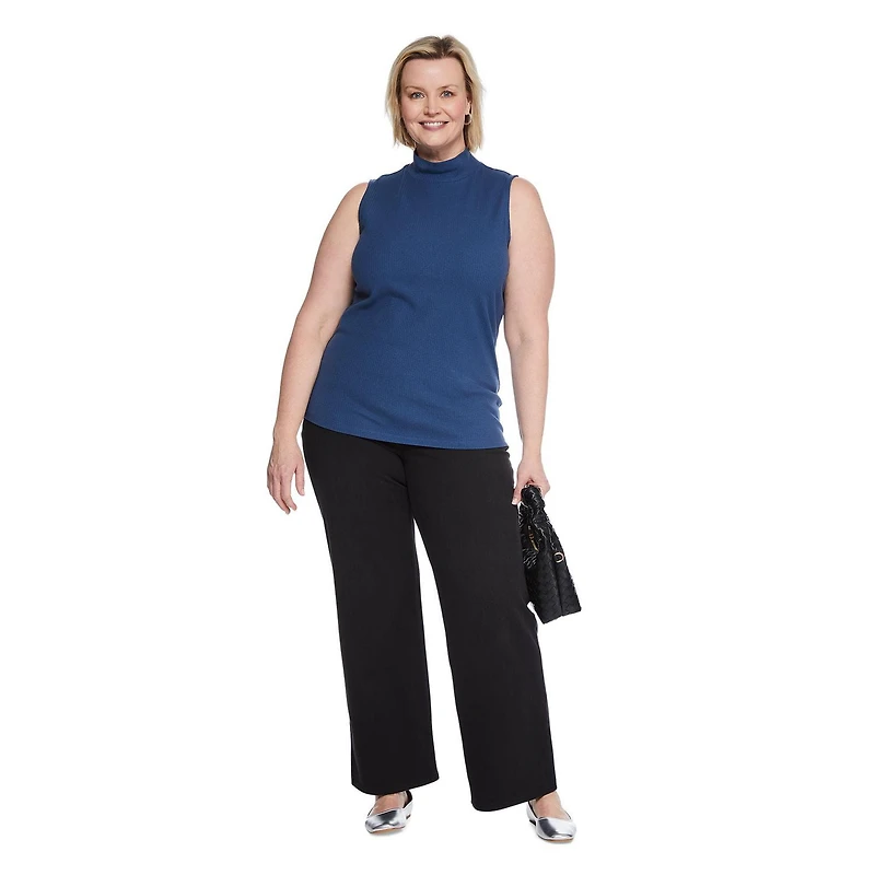 Iyla Women's Plus Mock Neckline Rib Top
