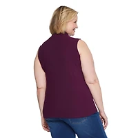 Haut à col droit et en tricot côtelé Iyla Plus pour femmes