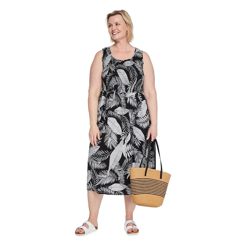 Robe longue smockée Iyla Plus pour femmes