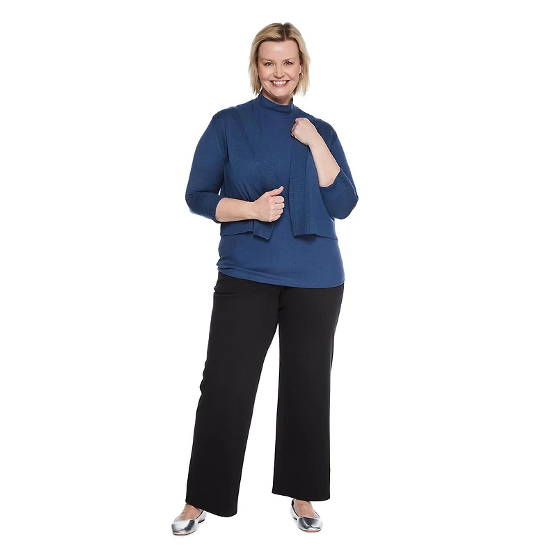 Veste courte en tricot avec manches aux coudes Iyla Plus pour femmes