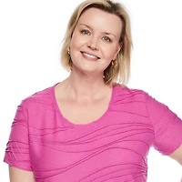 T-shirt avec motif ondulé Iyla Plus pour femmes Tailles 1X-4X