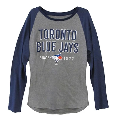 Chemise Raglan Femme Blue Jays Gris et Bleu