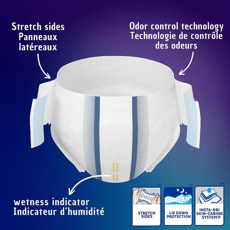 Culottes de nuit ajustables extensibles TENA PROskin Moyen 12ct. Protéger contre les fuites.