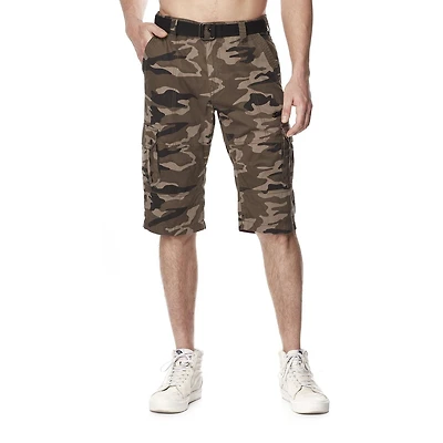 Dark Black Capri cargo avec ceinture pour hommes