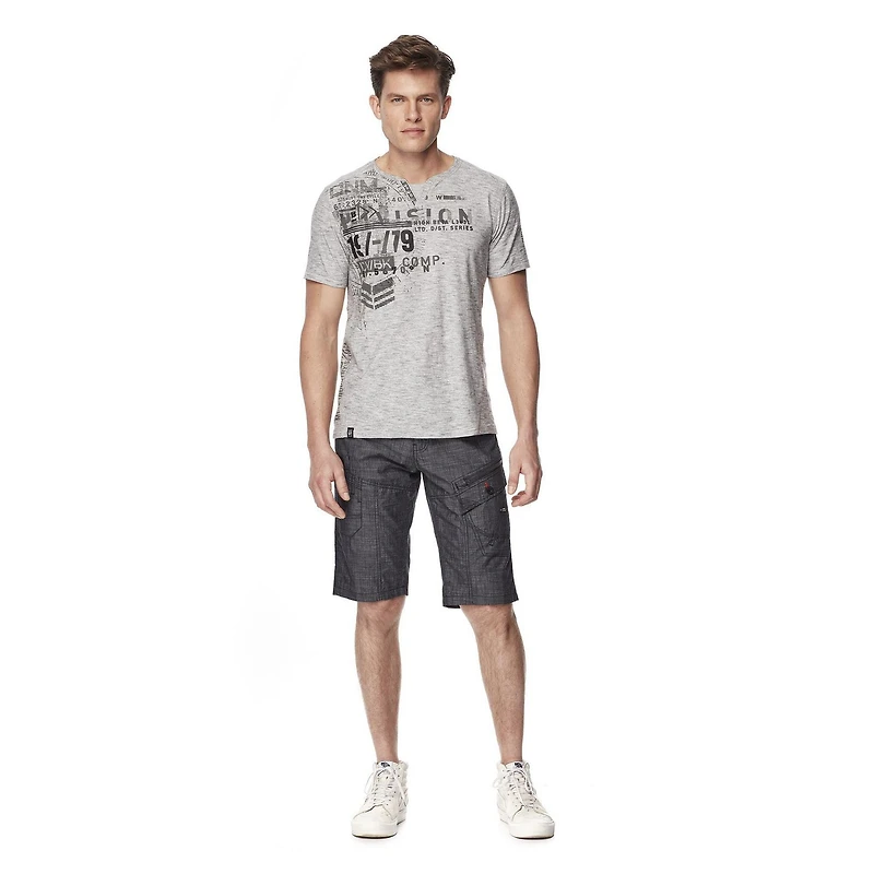 Dark Black Capri cargo avec ceinture pour hommes