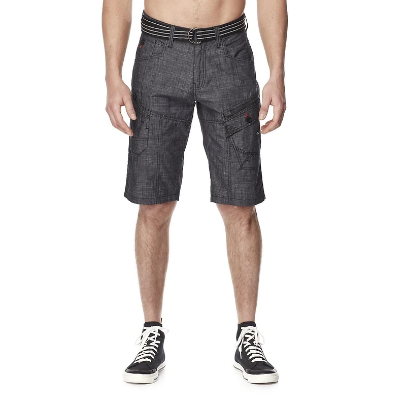 Dark Black Capri cargo avec ceinture pour hommes
