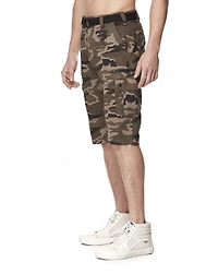 Dark Black Capri cargo avec ceinture pour hommes