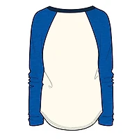 Chemise à manches raglan bleu et blanc pour dame