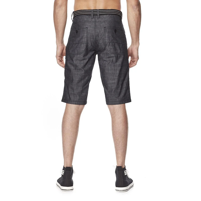 Dark Black Capri cargo avec ceinture pour hommes